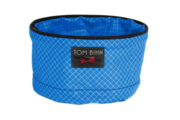 A Large Travel Tray in Island (blue with white grid) 200 Halcyon.